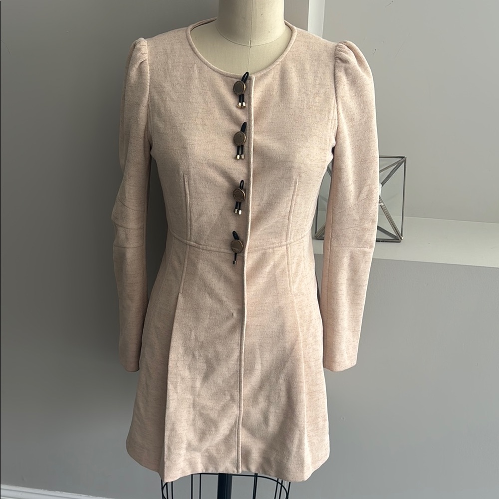 Elegant Cream Blazer  with Unique Button Detail